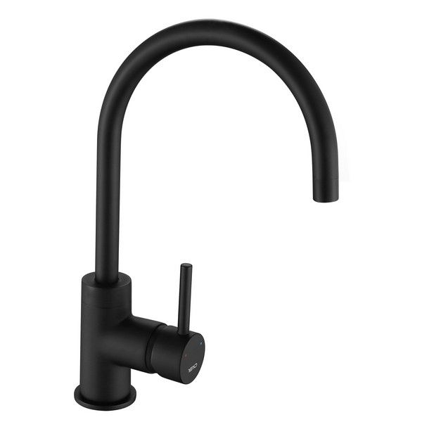 Courbe Curved Spout Kitchen Tap - Black